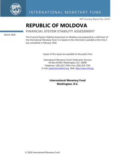 REPUBLIC OF MOLDOVA FINANCIAL SYSTEM STABILITY ASSESSMENT封面