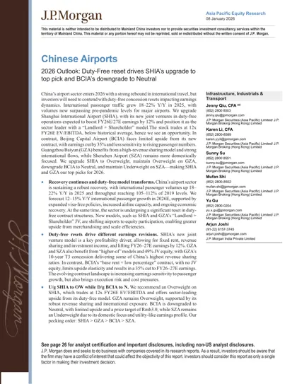 Chinese Airports 2026 Outlook: Duty-Free reset drives SHIA's upgrade to top pick and BCIA's downgrade to Neutral封面