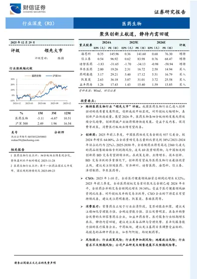 医药生物行业2026年年度策略：聚焦创新主航道，静待内需回暖封面