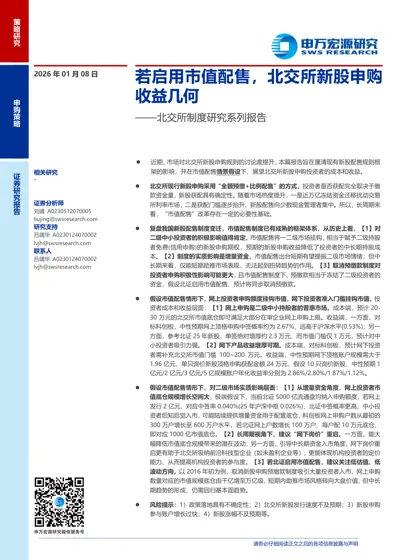 若启用市值配售，北交所新股申购收益几何封面
