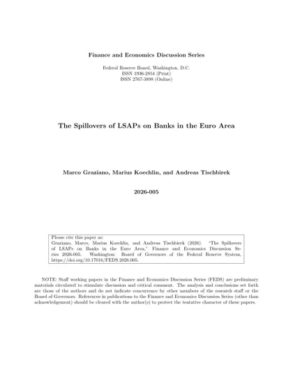 The Spillovers of LSAPs on Banks in the Euro Area封面