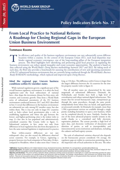From Local Practice to National Reform: A Roadmap for Closing Regional Gaps in the European Union Business Environment封面