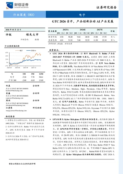 GTC 2026 召开，产品创新拉动AI产业发展封面