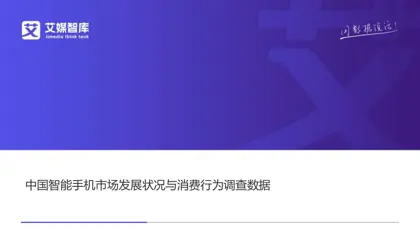 中国智能手机市场发展状况与消费行为调查数据封面