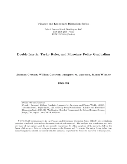 Double Inertia, Taylor Rules, and Monetary Policy Gradualism封面