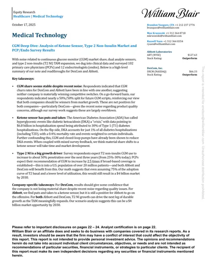 CGM Deep Dive: Analysis of Ketone Sensor, Type 2 Non-Insulin Market and PCP/Endo Survey Results封面