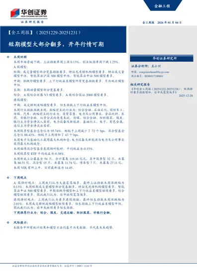金工周报 2026年01月04日：短期模型大部分翻多，开年行情可期封面