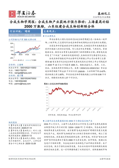 合成生物学周报：合成生物产业获地方强力推动：上海最高补贴2000万激励，山东组建合成生物创新联合体封面