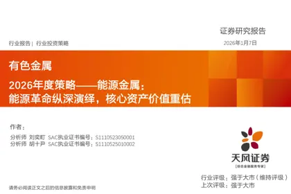 2026年度策略——能源金属:能源革命纵深演绎,核心资产价值重估封面