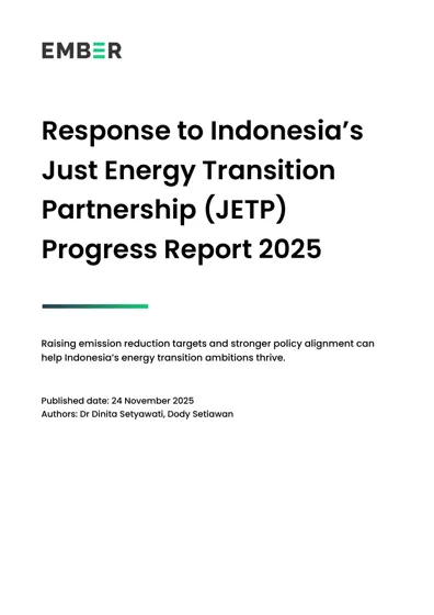 Response to Indonesia’s Just Energy Transition Partnership (JETP) Progress Report 2025封面
