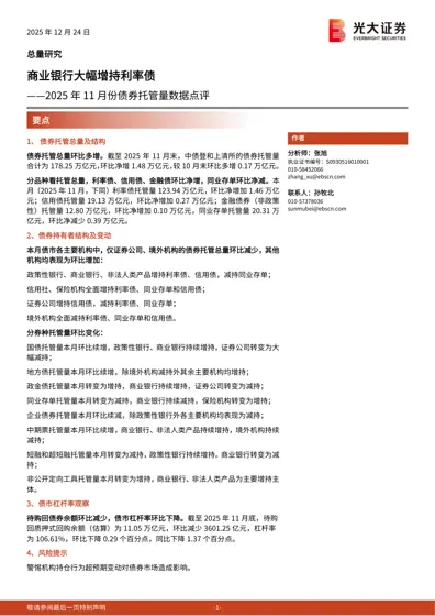 2025年11月份债券托管量数据点评封面