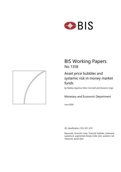 Asset price bubbles and systemic risk in money market funds封面