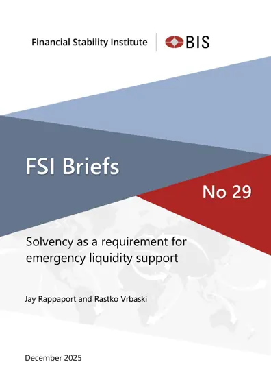 Solvency as a requirement for emergency liquidity support封面