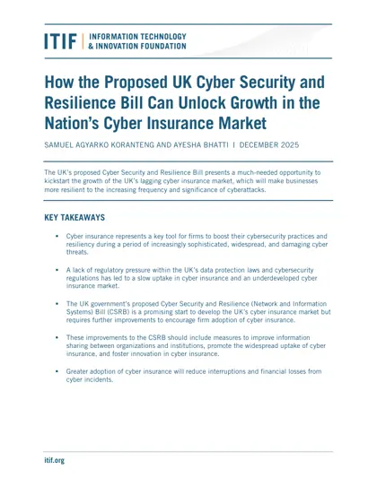 How the Proposed UK Cyber Security and Resilience Bill Can Unlock Growth in the Nation’s Cyber Insurance Market封面