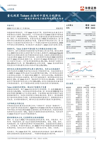 量化测算Token 出海对中国电力的弹性——AI 能否带动电力提前跨越周期底部II封面