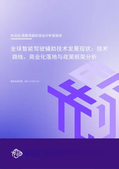 全球智能驾驶辅助技术发展现状：技术路线、商业化落地与政策框架分析封面