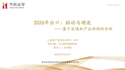 2026年出口:驱动与增速——基于区域和产品结构的分析封面