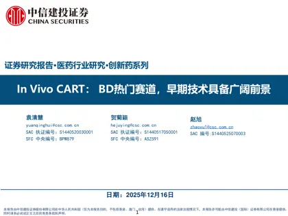 In Vivo CART：BD热门赛道，早期技术具备广阔前景封面