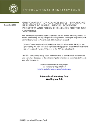 Gulf Cooperation Council (GCC)— Enhancing Resilience to Global Shocks: Economic Prospects and Policy Challenges for the GCC Countries封面