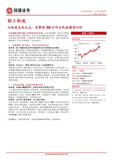 从极客走向大众:消费级3D 打印全民破圈进行时封面