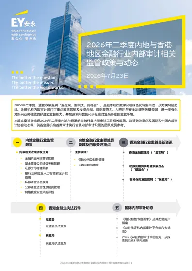 2026年二季度内地与香港地区金融行业内部审计相关监管政策与动态封面