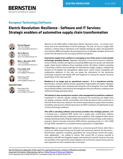 Electric Revolution: Resilience - Software and IT Services: Strategic enablers of automotive supply chain transformation封面