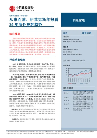 从惠而浦、伊莱克斯年报看26年海外复苏趋势封面