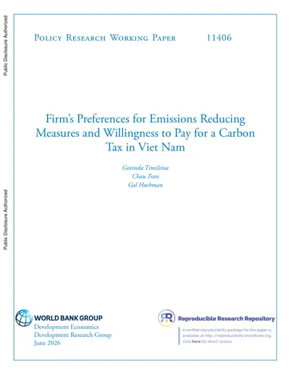 Firm's Preferences for Emissions Reducing Measures and Willingness to Pay for a Carbon Tax in Viet Nam封面