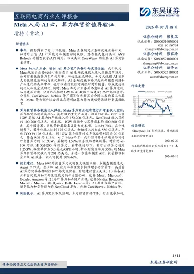 Meta入局AI云,算力租赁价值再验证封面