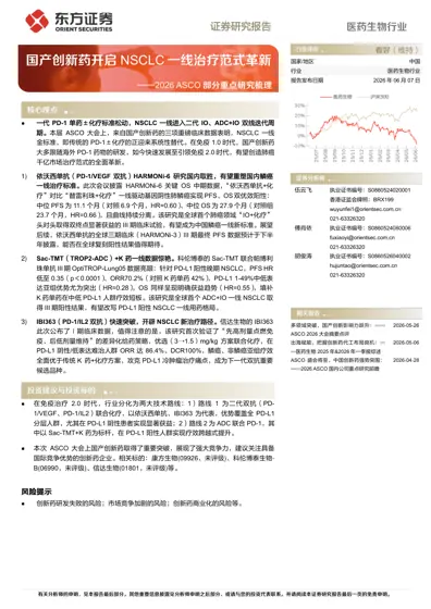 国产创新药开启NSCLC一线治疗范式革新——2026 ASCO部分重点研究梳理封面