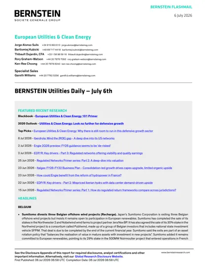 BERNSTEIN Utilities Daily — July 6th封面