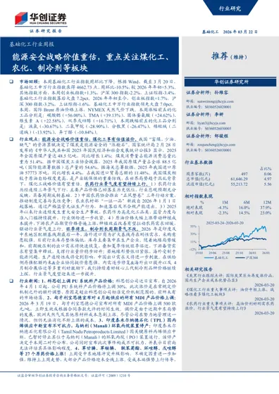基础化工行业周报封面