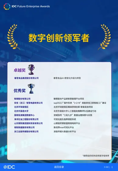 2025 第十届 IDC 中国未来企业大奖年度金典封面