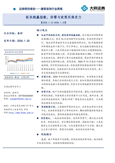 建筑装饰行业周报封面