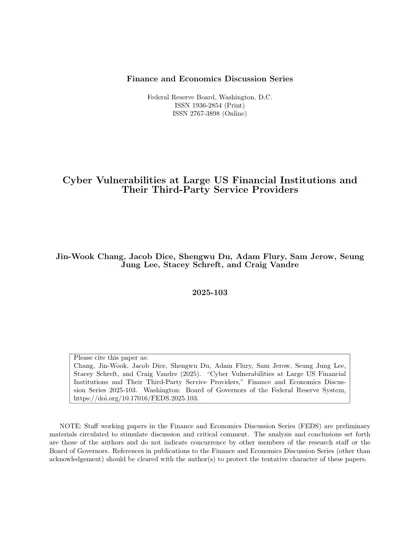 Cyber Vulnerabilities at Large US Financial Institutions and Their Third-Party Service Providers封面