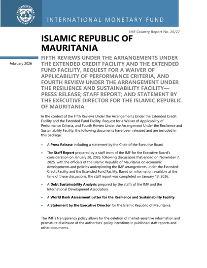 Islamic Republic of Mauritania: Fifth Reviews Under the Arrangements Under the Extended Credit Facility and the Extended Fund Facility, Request for a Waiver of Applicability of Performance Criteria, and Fourth Review Under the Arrangement Under the Resilience and Sustainability Facility封面