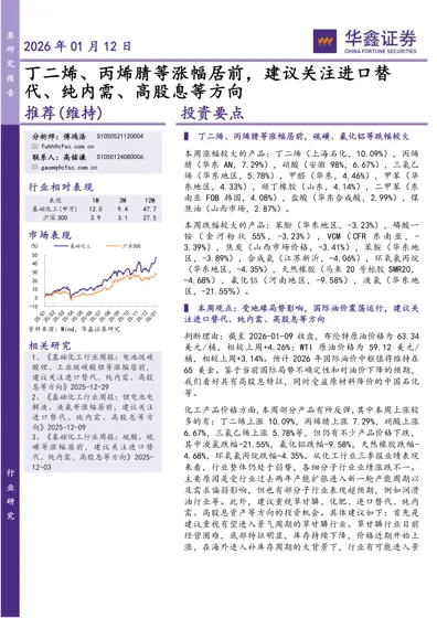 基础化工行业周报封面