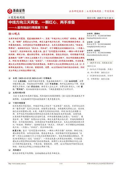 中线方向三天两变，一颗红心、两手准备——A股市场运行周报第72期封面