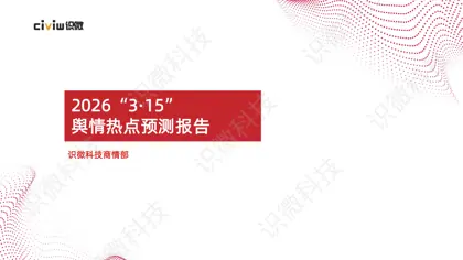 2026“3·15”舆情热点预测报告封面