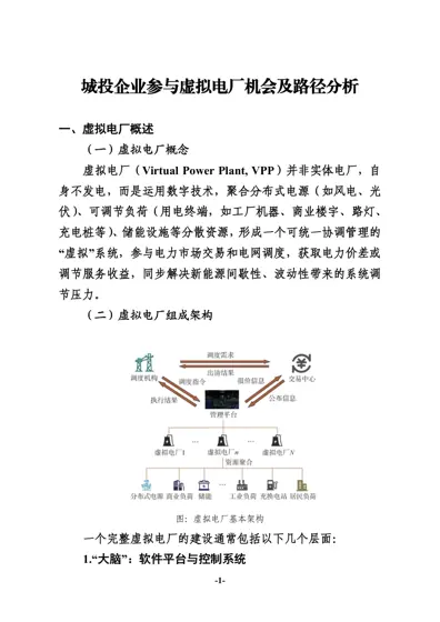 城投企业参与虚拟电厂机会及路径分析封面