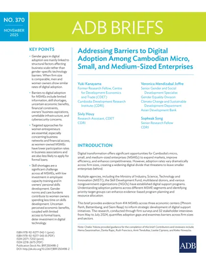 Addressing Barriers to Digital Adoption Among Cambodian Micro, Small, and Medium-Sized Enterprises封面