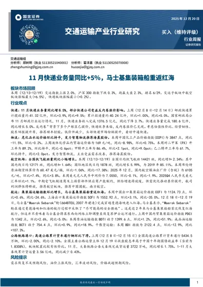 交通运输行业周报封面