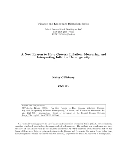 A New Reason to Hate Grocery Inflation: Measuring and Interpreting Inflation Heterogeneity封面