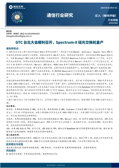 通信行业周报封面