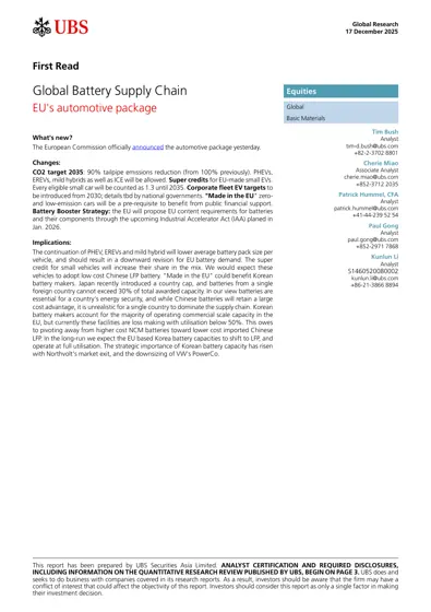 First Read: Global Battery Supply Chain封面