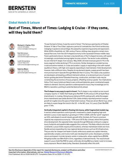 Best of Times, Worst of Times: Lodging & Cruise - if they come, will they build them?封面