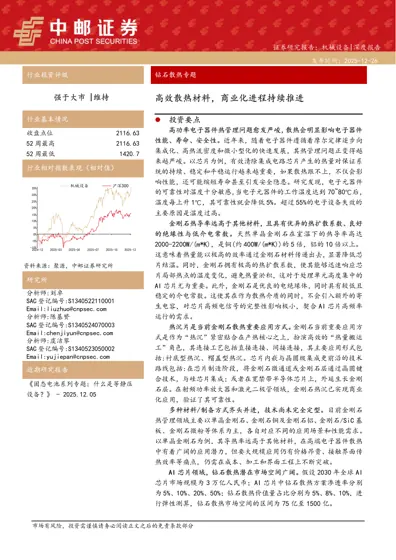 钻石散热专题：高效散热材料，商业化进程持续推进封面