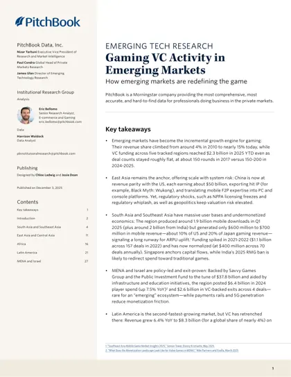 Gaming VC Activity in Emerging Markets封面