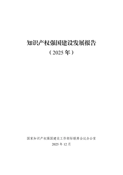 知识产权强国建设发展报告（2025年）封面