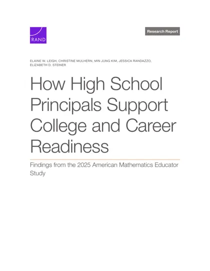 How High School Principals Support College and Career Readiness: Findings from the 2025 American Mathematics Educator Study封面